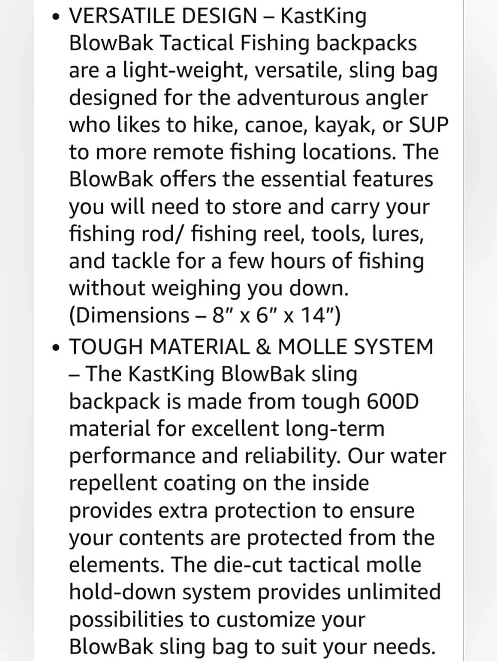 Kastking Blowbak Fishing Sling Bag With Rod Holder. NWT
